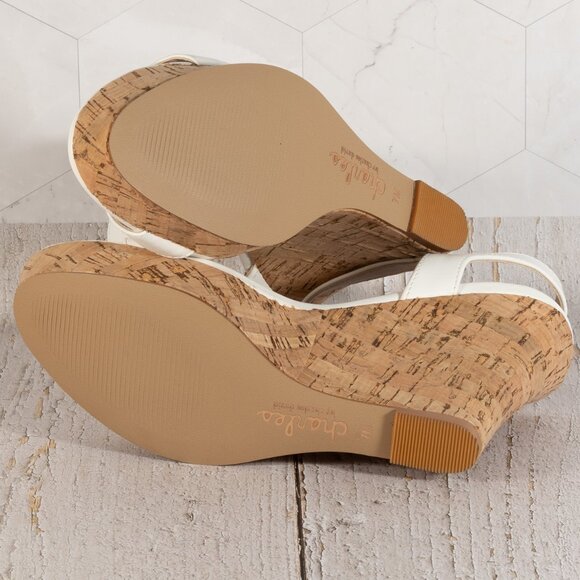 CHARLES by CHARLES DAVID Lindy Color White Cork Wedge Sandal Size 7 M - Picture 7 of 12